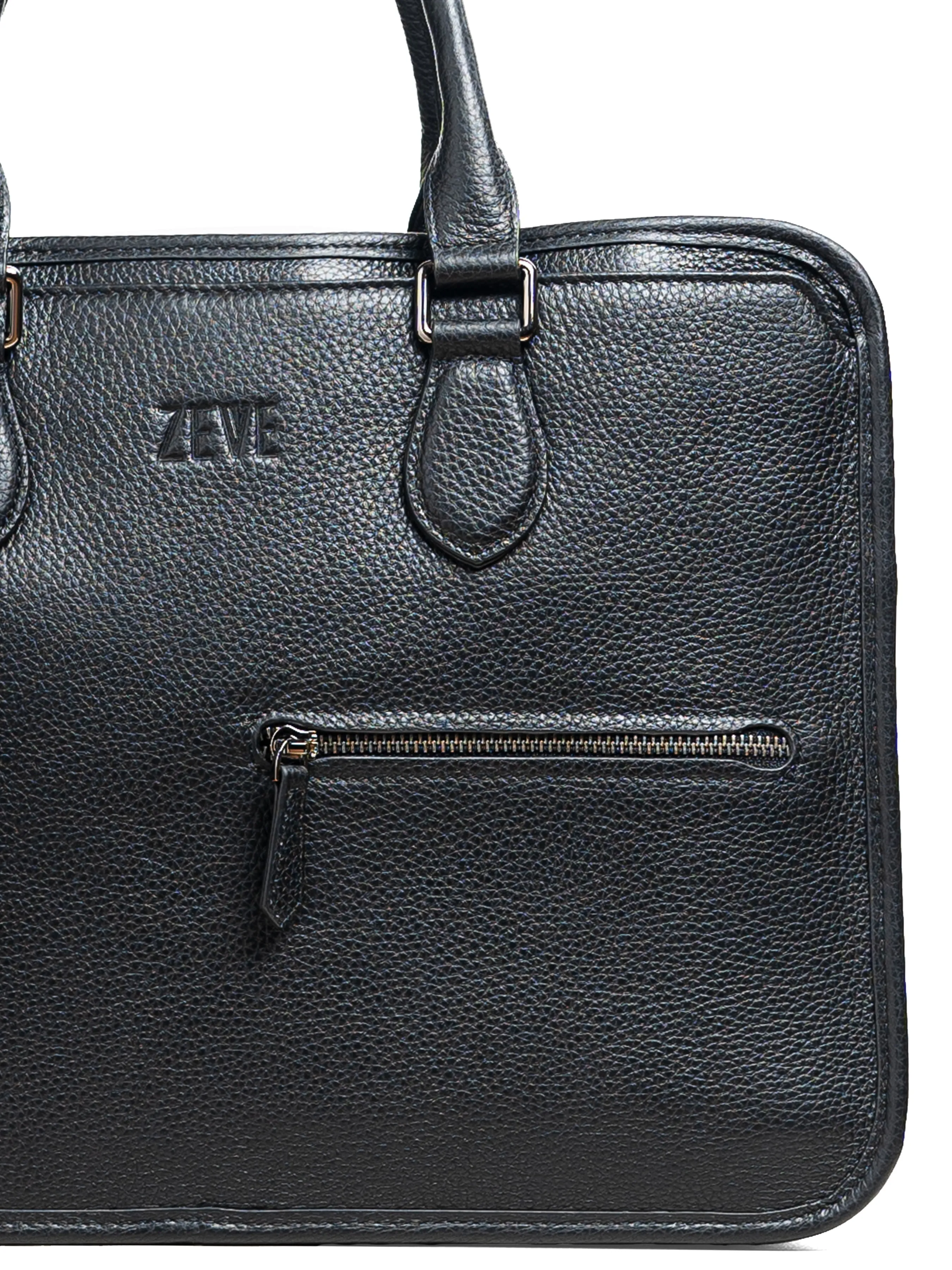 Belluno Briefcase - Black Pebble Grain Leather