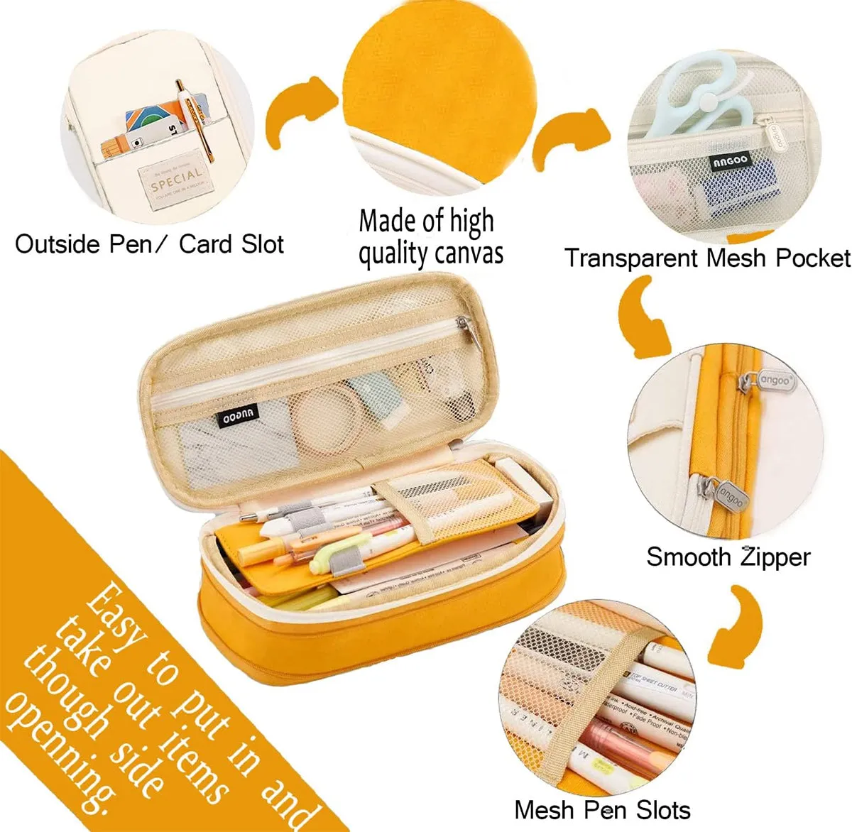 Big Capacity Pencil Pen Case Office College School Large Storage High Capacity Bag Pouch Holder Box Organizer