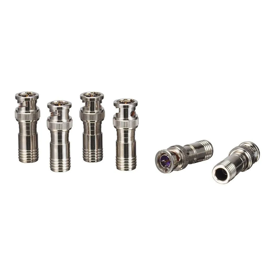BNC Male Compression Connector for RG6U, 6-Pack