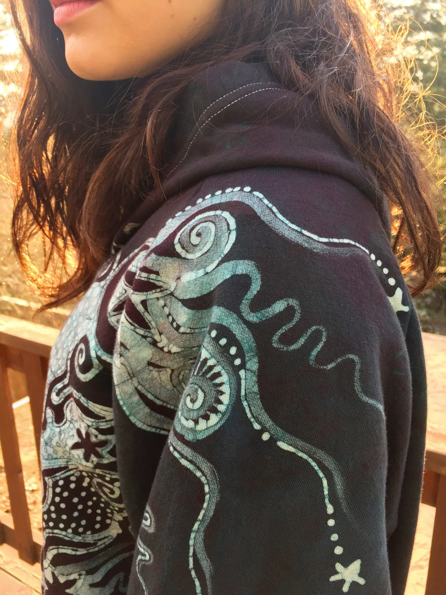 Brave the Storm Tree Organic Cotton Batik Hoodie