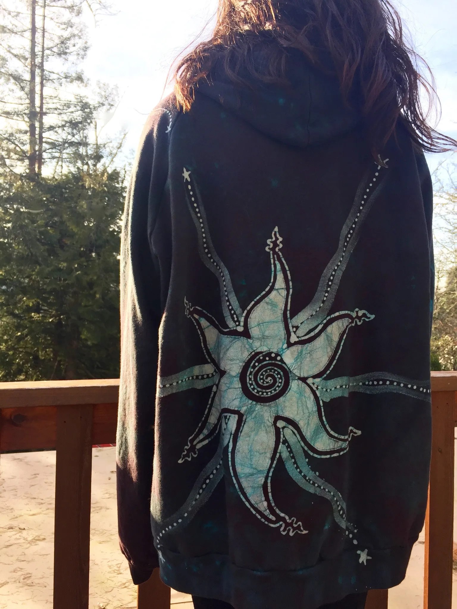 Brave the Storm Tree Organic Cotton Batik Hoodie