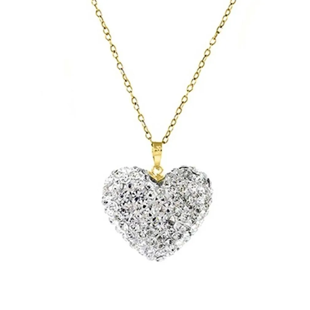 Bubble Heart Pendant in Solid Sterling Silver Made with Swarovski Elements