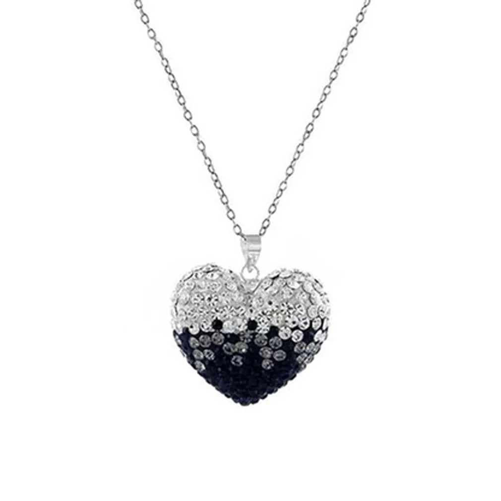 Bubble Heart Pendant in Solid Sterling Silver Made with Swarovski Elements