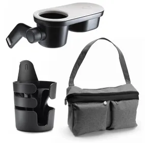 Bugaboo Fox 2 / Lynx Organizer / Snack Tray / Cup Holder Accessory Bundle - Grey Melange
