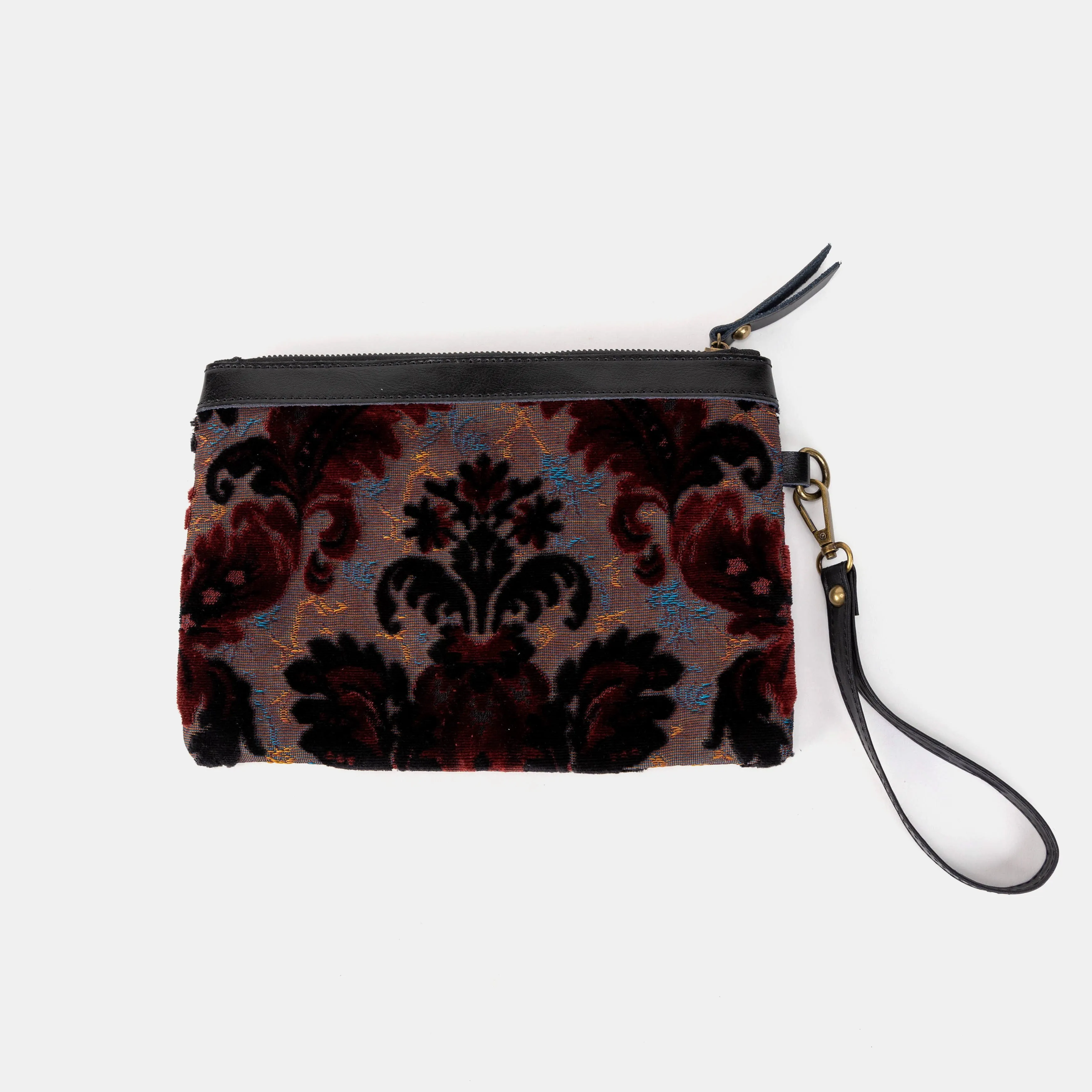 Burnout Velvet Revival Sephia Wristlet Clutch