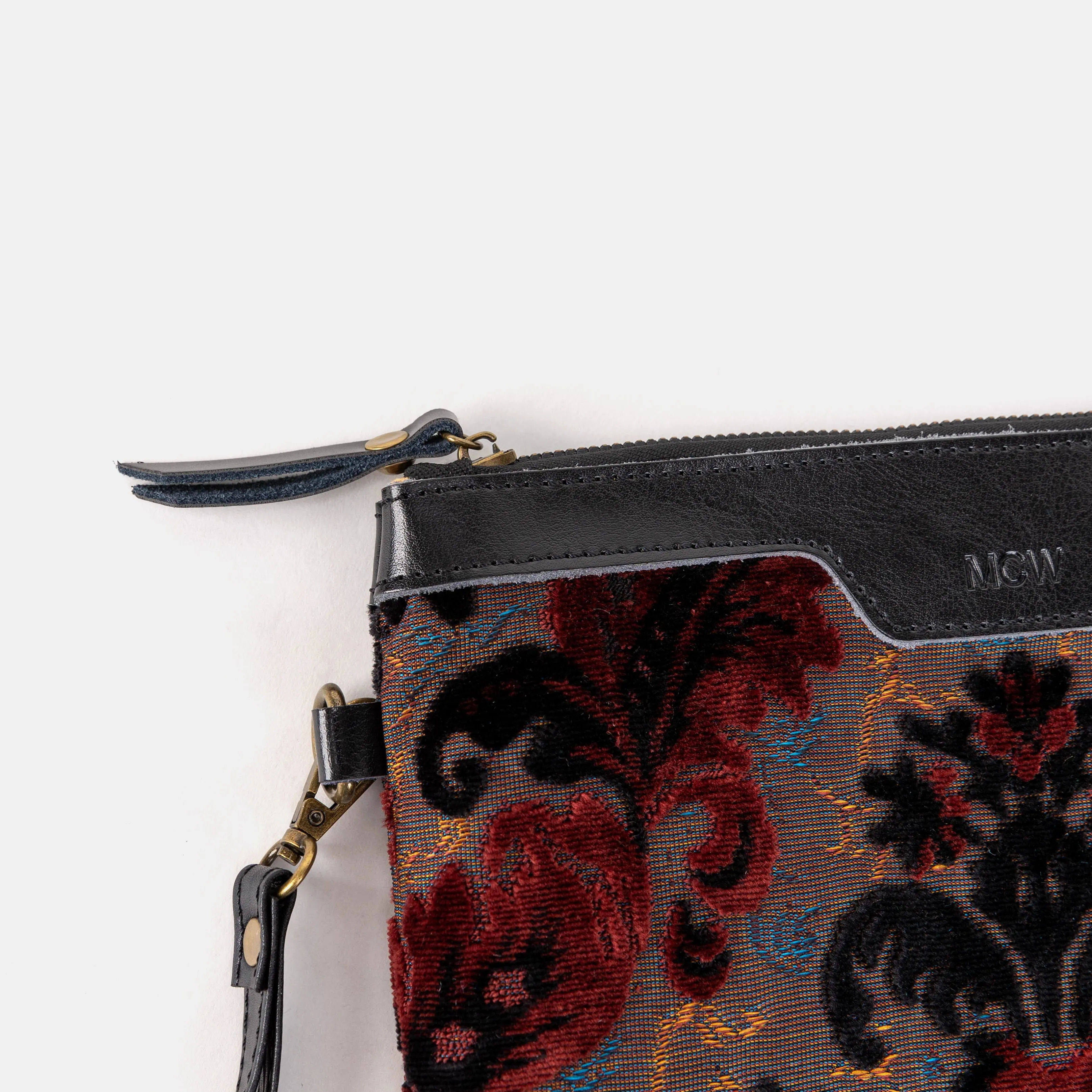 Burnout Velvet Revival Sephia Wristlet Clutch