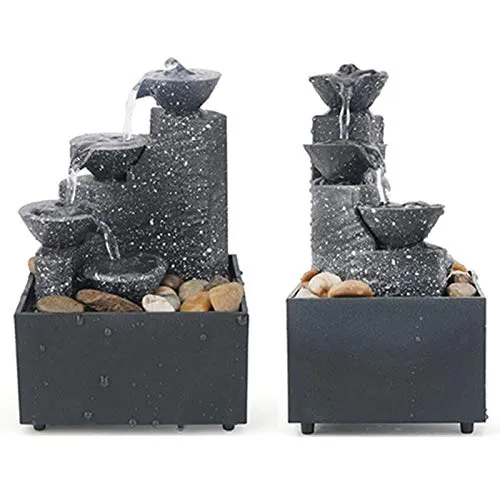 CACAZI Tabletop Fountain Creative Small Table Waterfall Fountain Water Fountain Decor Home Tabletop Waterfall
