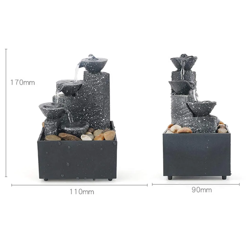 CACAZI Tabletop Fountain Creative Small Table Waterfall Fountain Water Fountain Decor Home Tabletop Waterfall