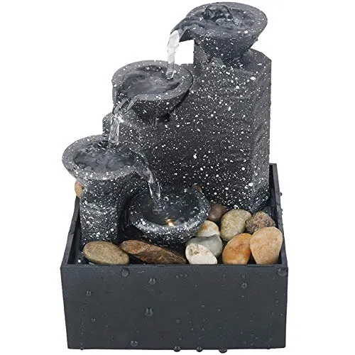 CACAZI Tabletop Fountain Creative Small Table Waterfall Fountain Water Fountain Decor Home Tabletop Waterfall