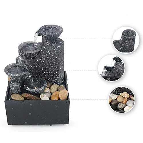 CACAZI Tabletop Fountain Creative Small Table Waterfall Fountain Water Fountain Decor Home Tabletop Waterfall