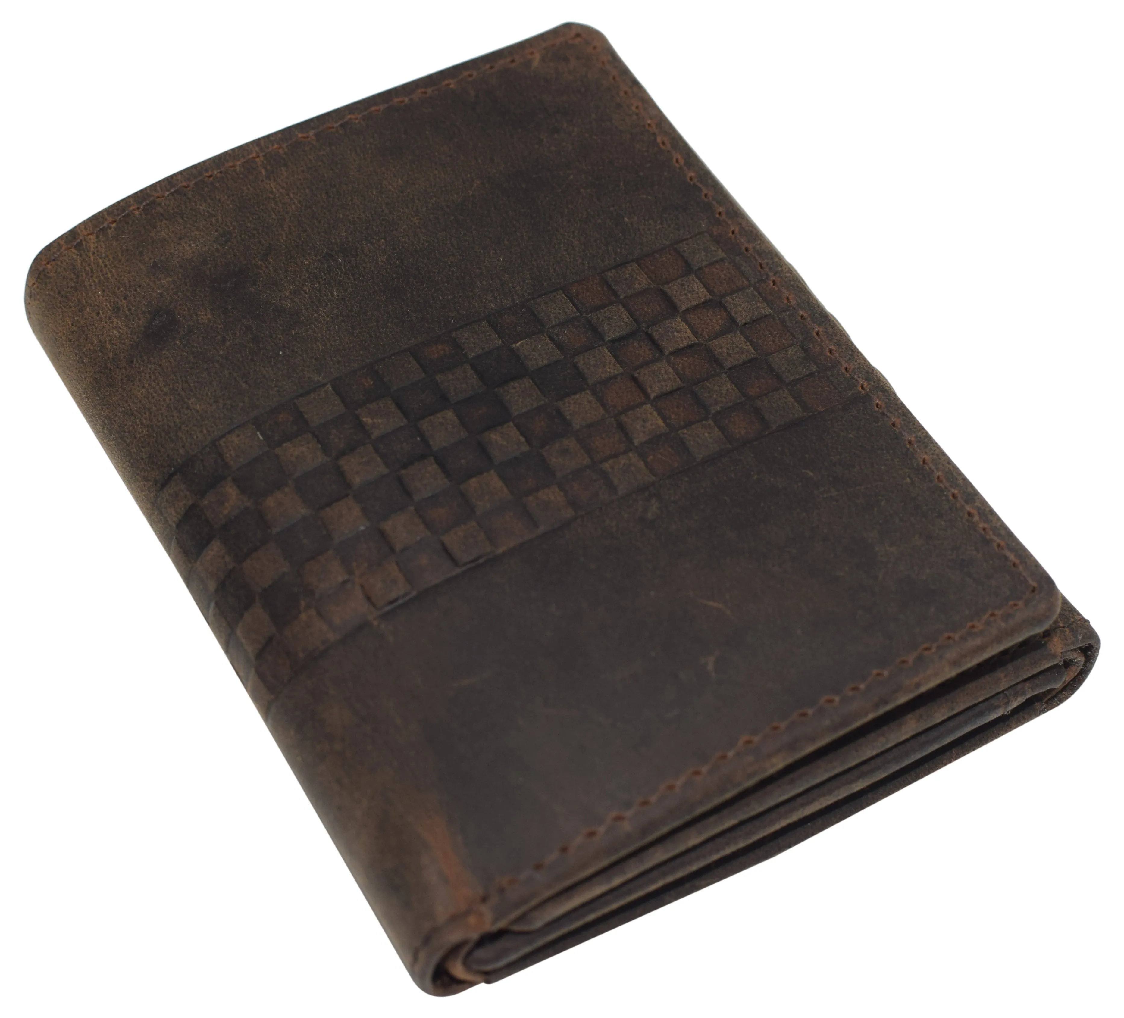 CAZORO Men's RFID Blocking Vintage Genuine Leather Classic Trifold Wallet for Men with Box