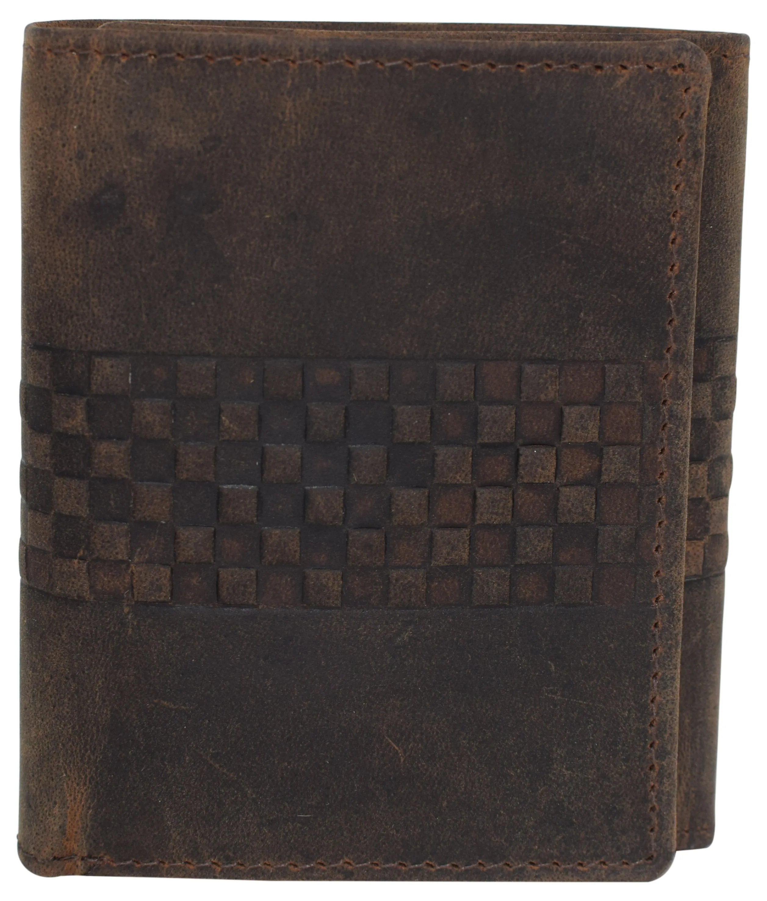 CAZORO Men's RFID Blocking Vintage Genuine Leather Classic Trifold Wallet for Men with Box