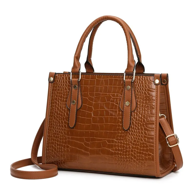 Chic CrocStyle 3 Piece Designer Bag Set