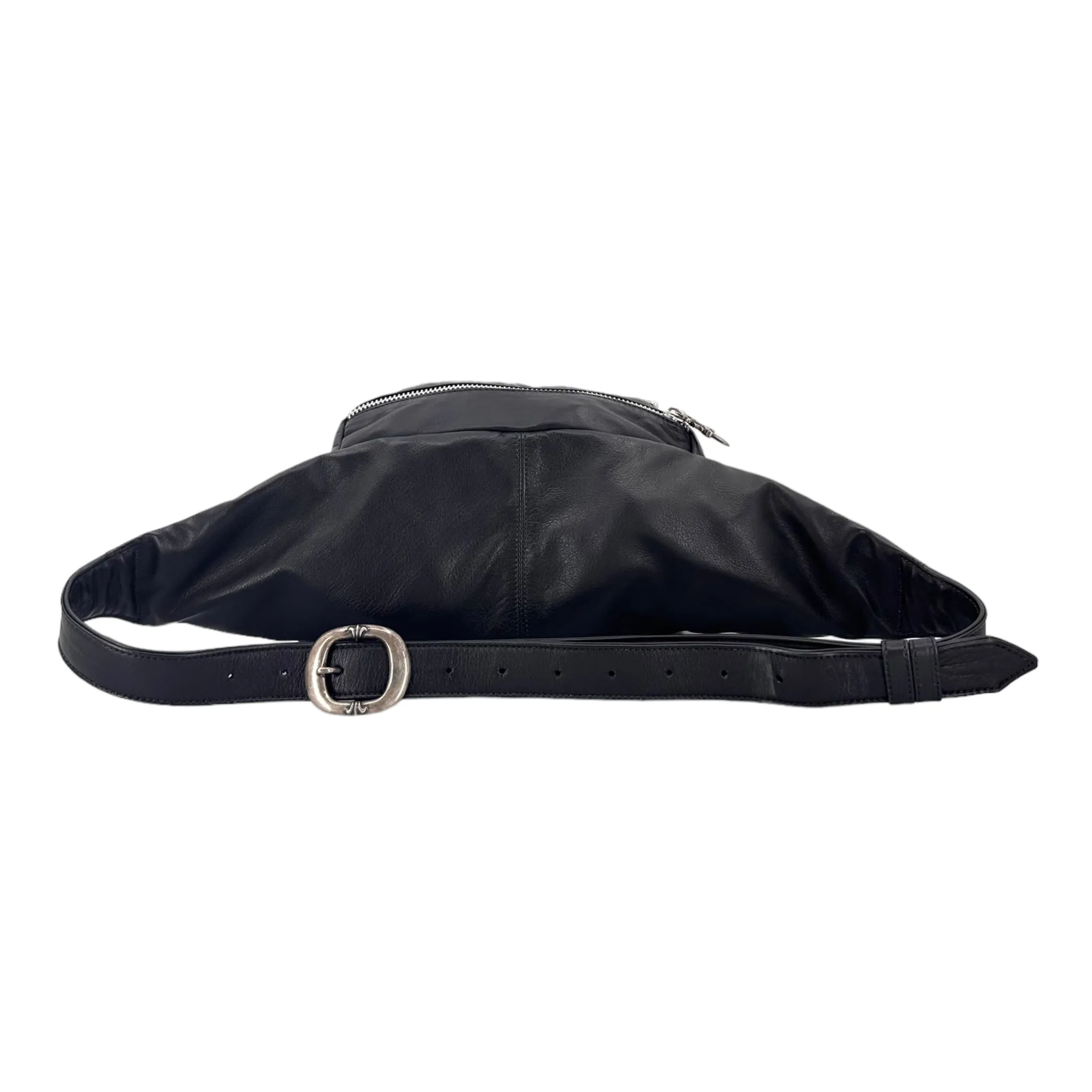 Chrome Hearts Snat Leather Waist Bag Black (Large)