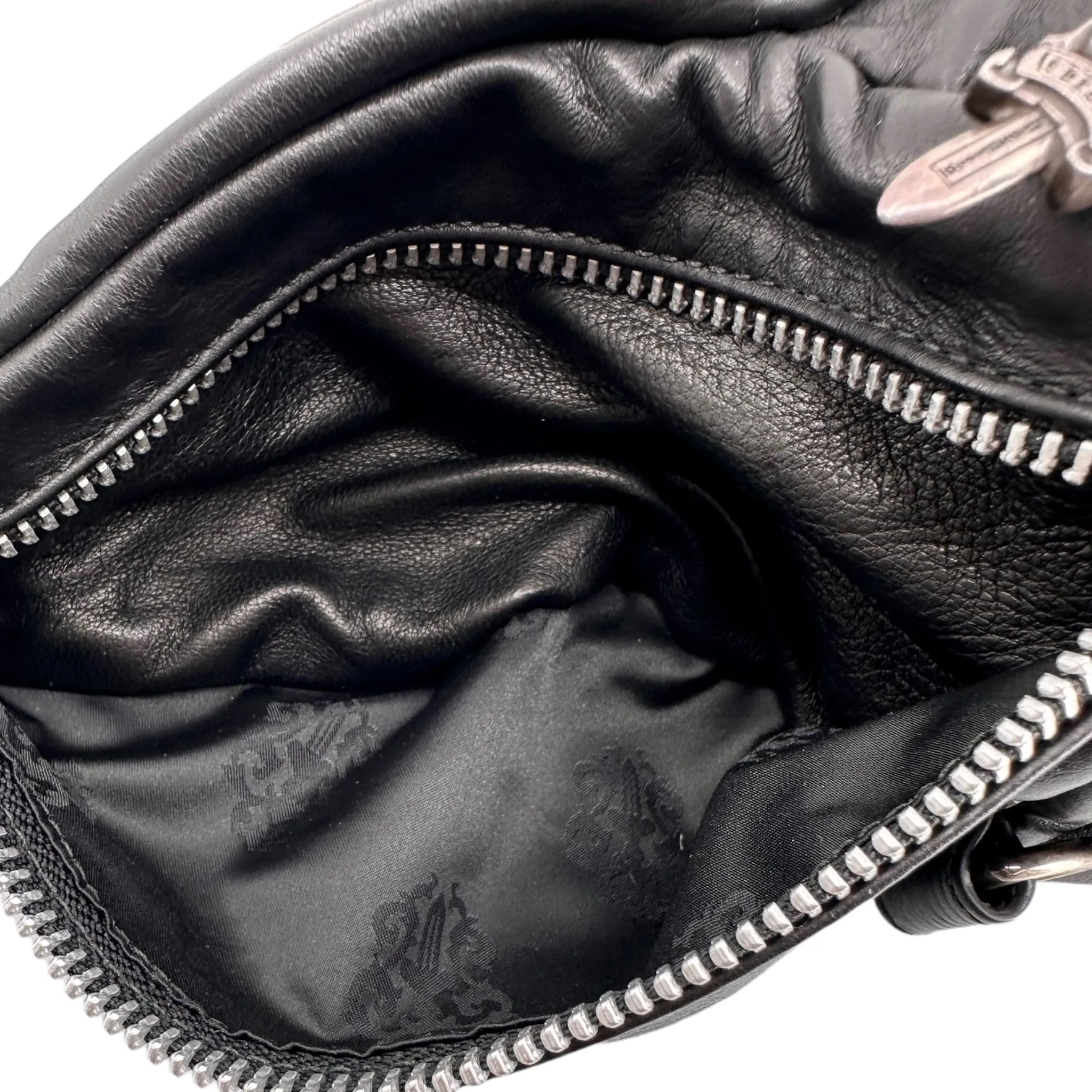 Chrome Hearts Snat Leather Waist Bag Black (Large)