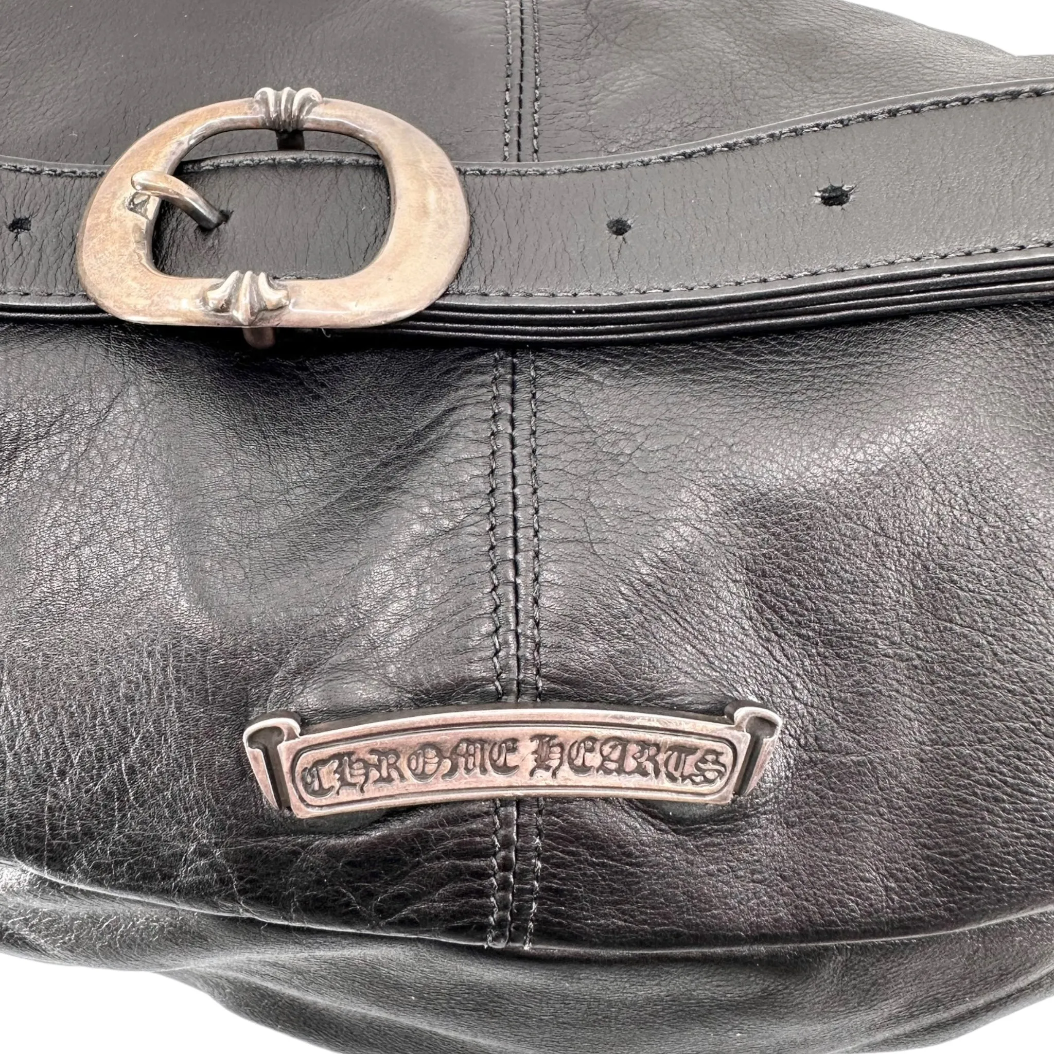 Chrome Hearts Snat Leather Waist Bag Black (Large)