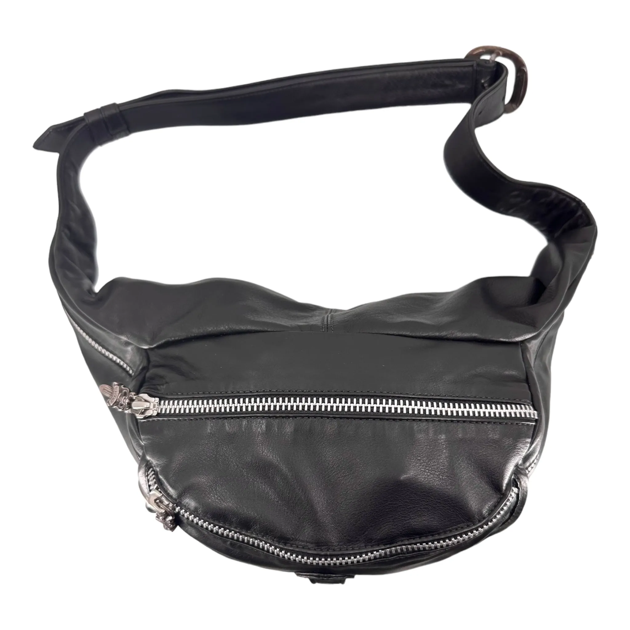 Chrome Hearts Snat Leather Waist Bag Black (Large)