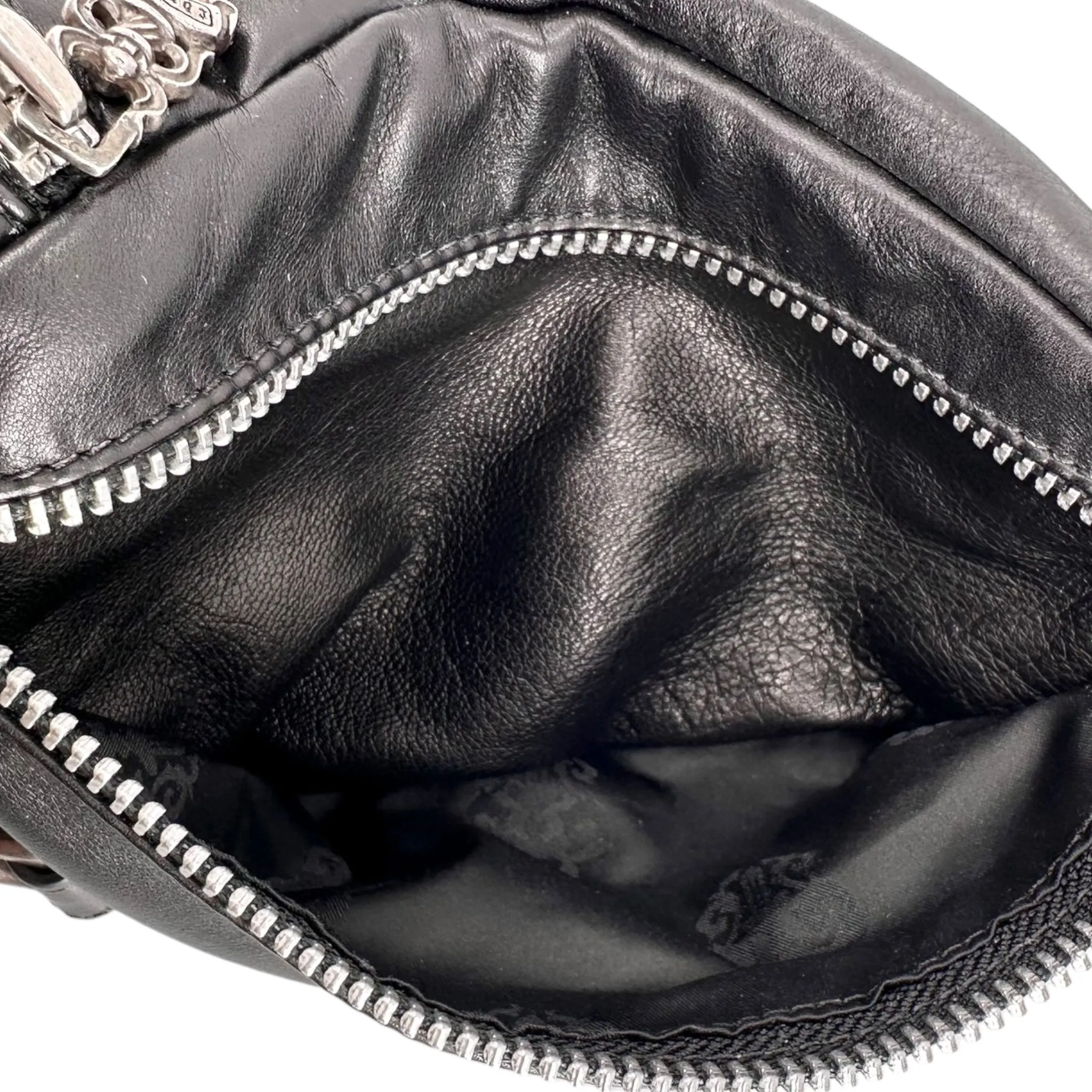 Chrome Hearts Snat Leather Waist Bag Black (Large)