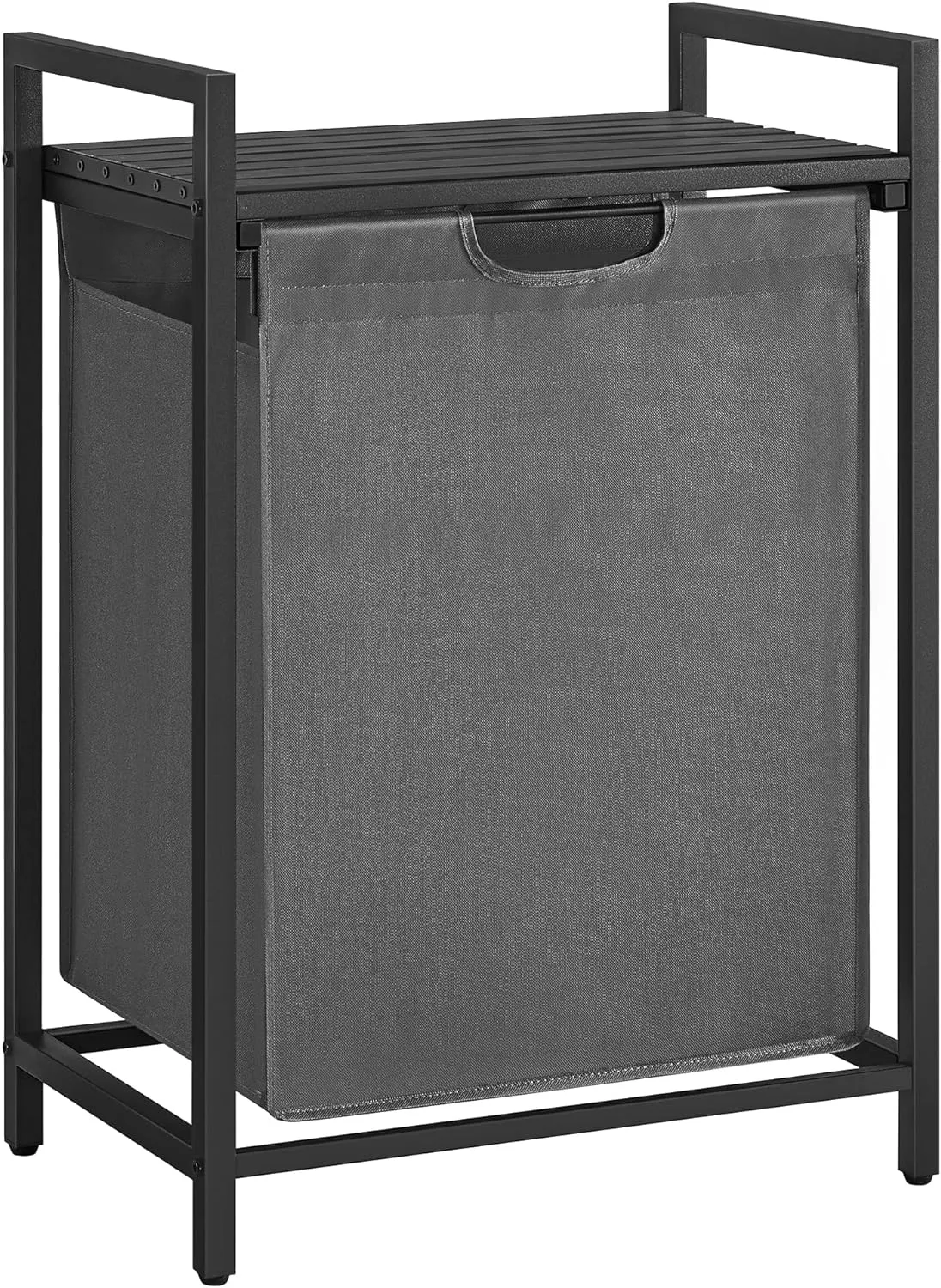 Compact 65L Laundry Hamper with Shelf & Pull-Out Bag - VASAGLE