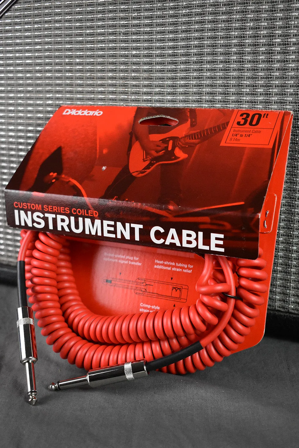 D'Addario Custom Series Coiled Instrument Cable 30 ft.