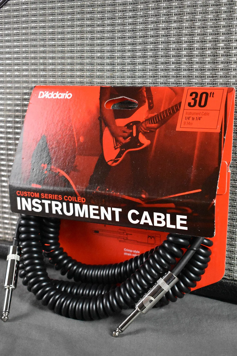 D'Addario Custom Series Coiled Instrument Cable 30 ft.