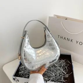 Darianrojas PU Leather Women Luxury Designer Handbag Purses Fashion Vintage  Double Zipper Half Moon Crescent Hobos Shoulder Bags