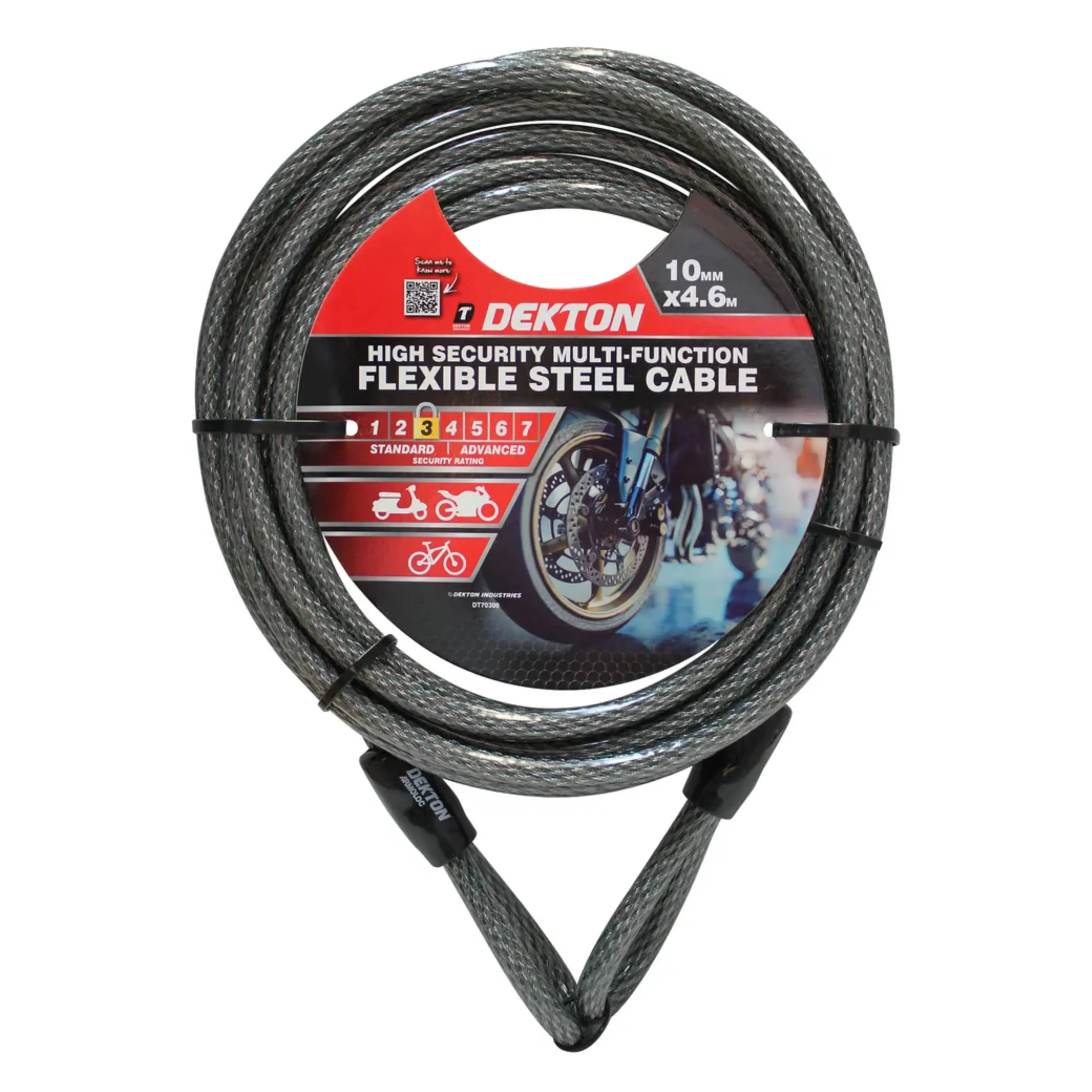 DEKTON 10mm x 4.6m Flexible Steel Cable