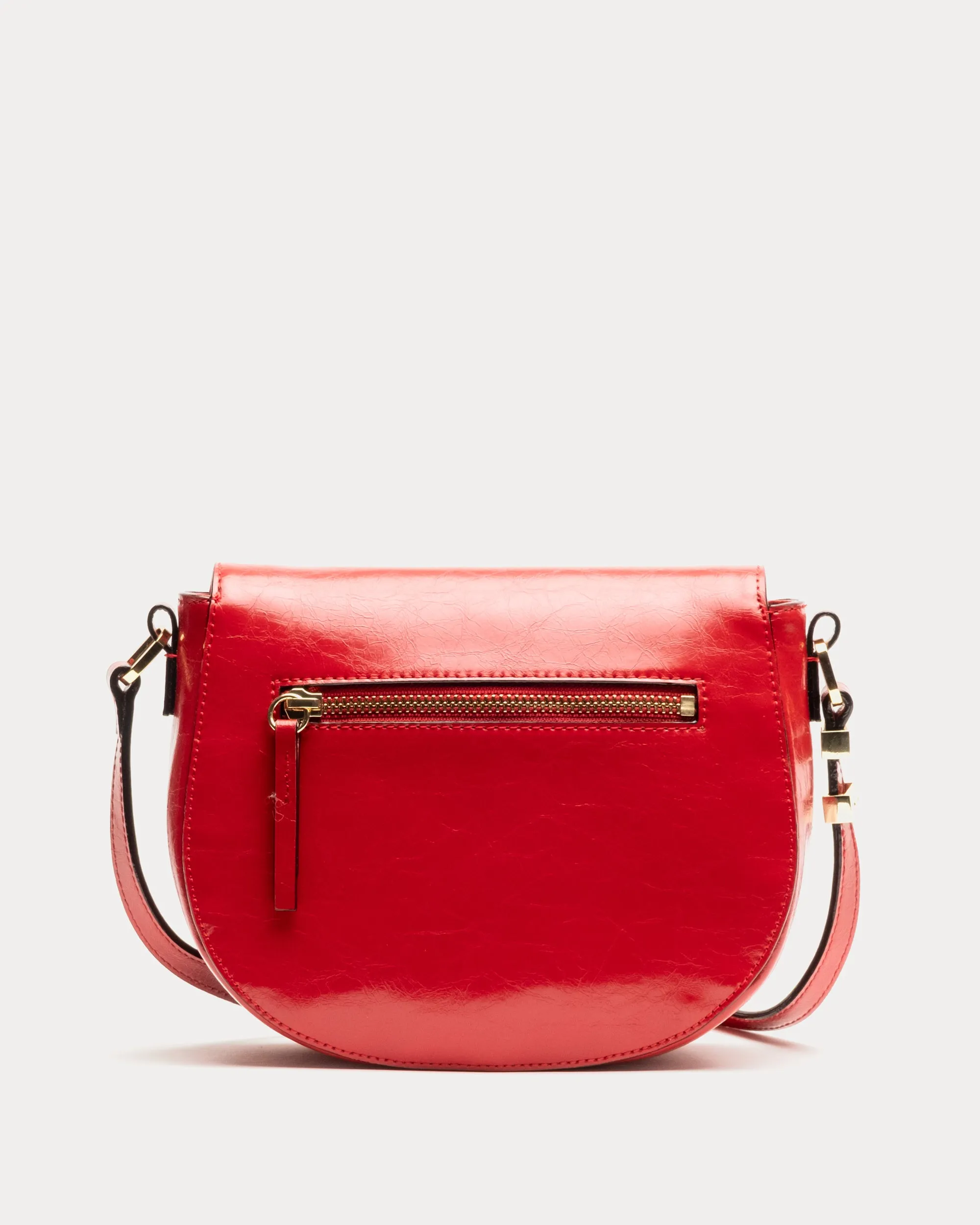 Ellen Saddle Bag Crinkled Leather Red