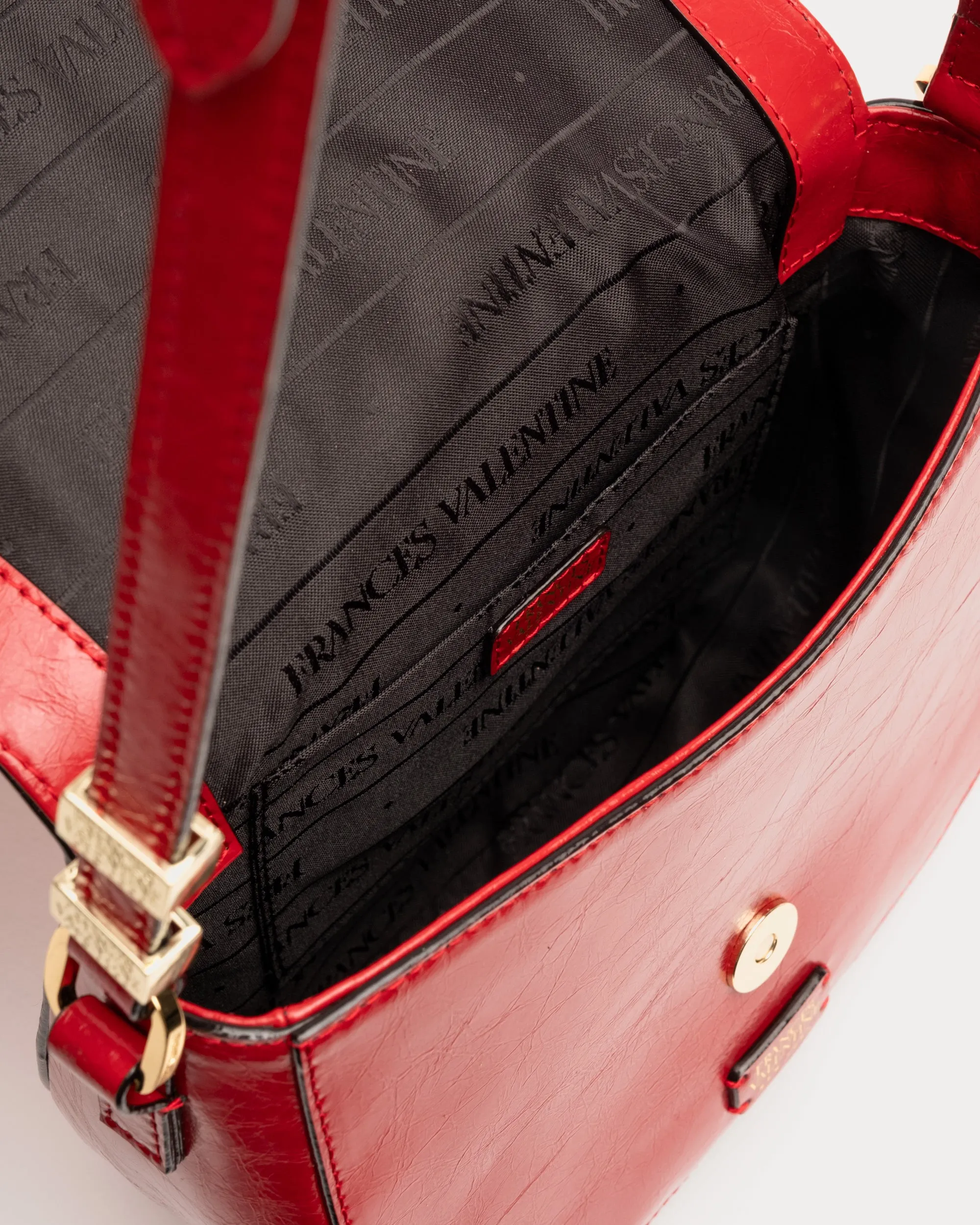 Ellen Saddle Bag Crinkled Leather Red
