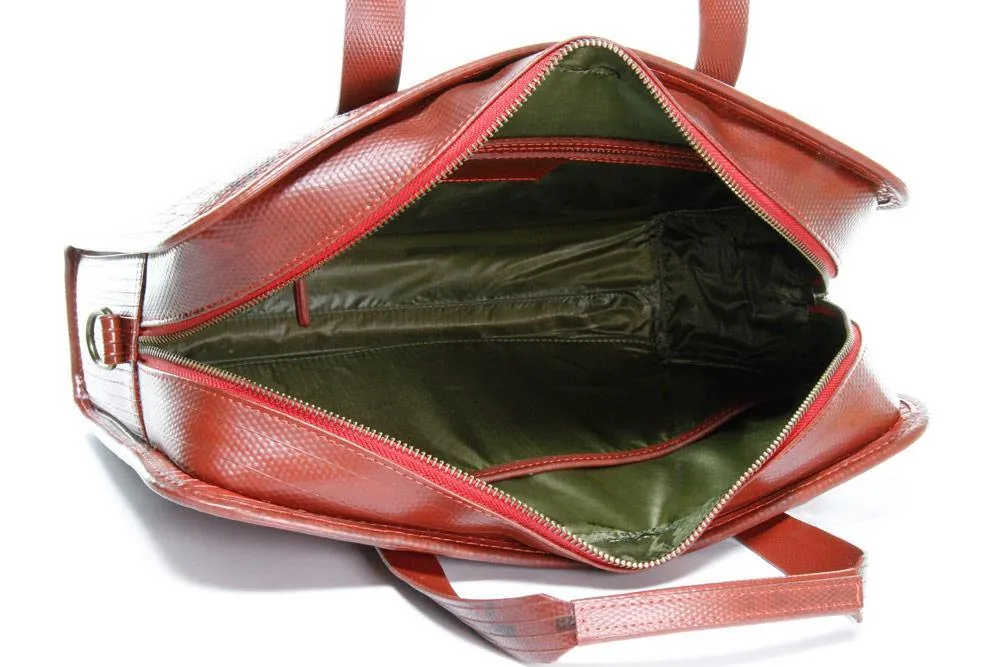 Elvis & Kresse Red Fire Hose Collection - Compact Briefcase