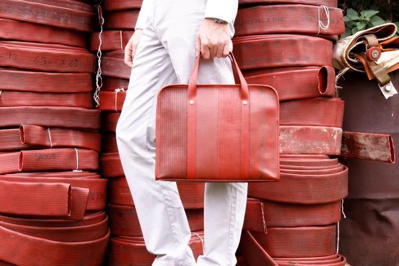 Elvis & Kresse Red Fire Hose Collection - Compact Briefcase