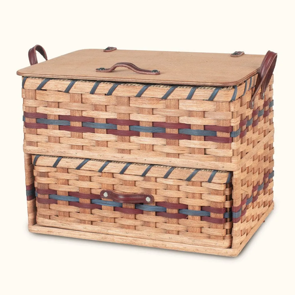 Extra Large Sewing & Craft Box | Organization & Storage Basket w/Drawer