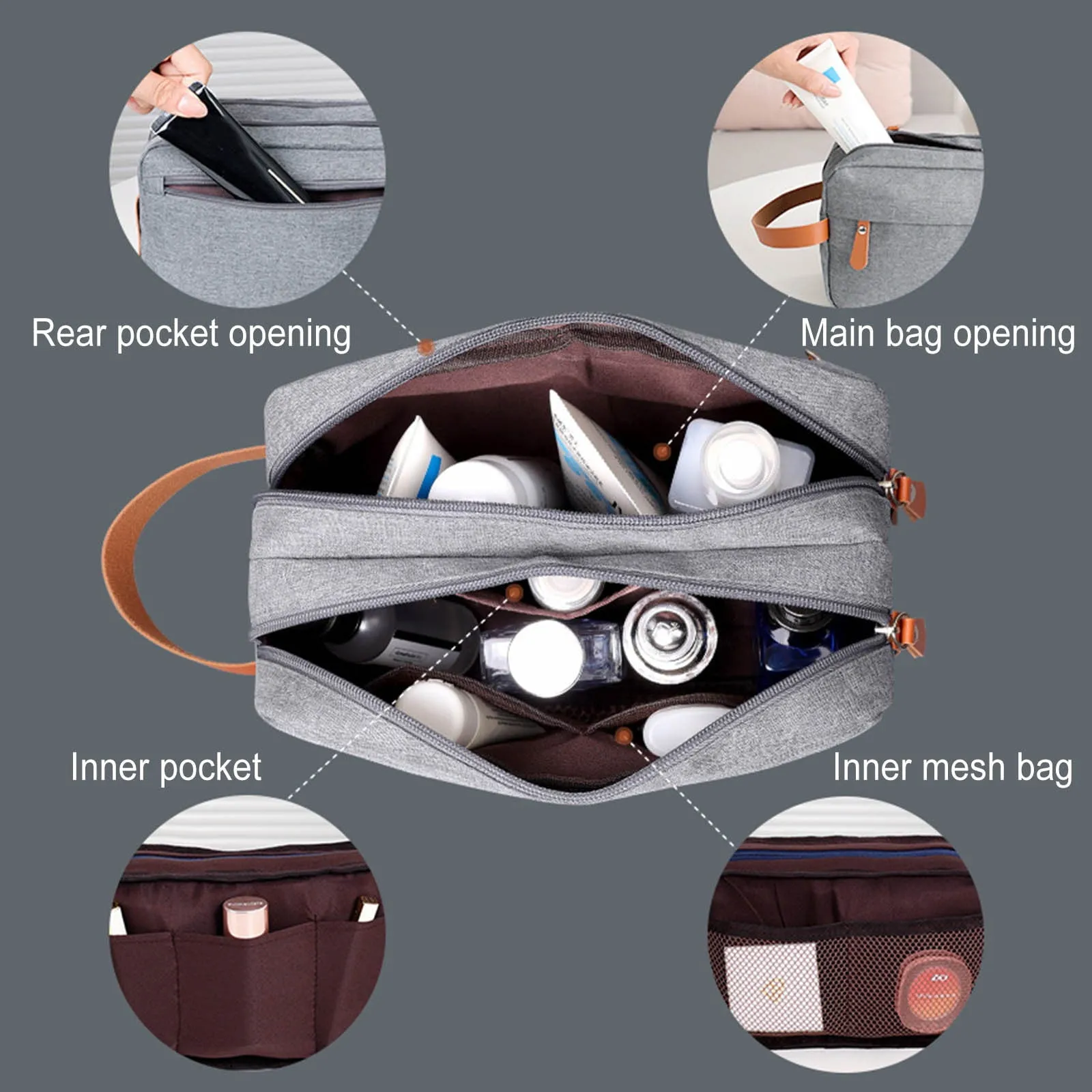 Fashionable Large Capacity Toiletry Bag | Foldable Hanging Travel Organizer Bag For Men | Blue