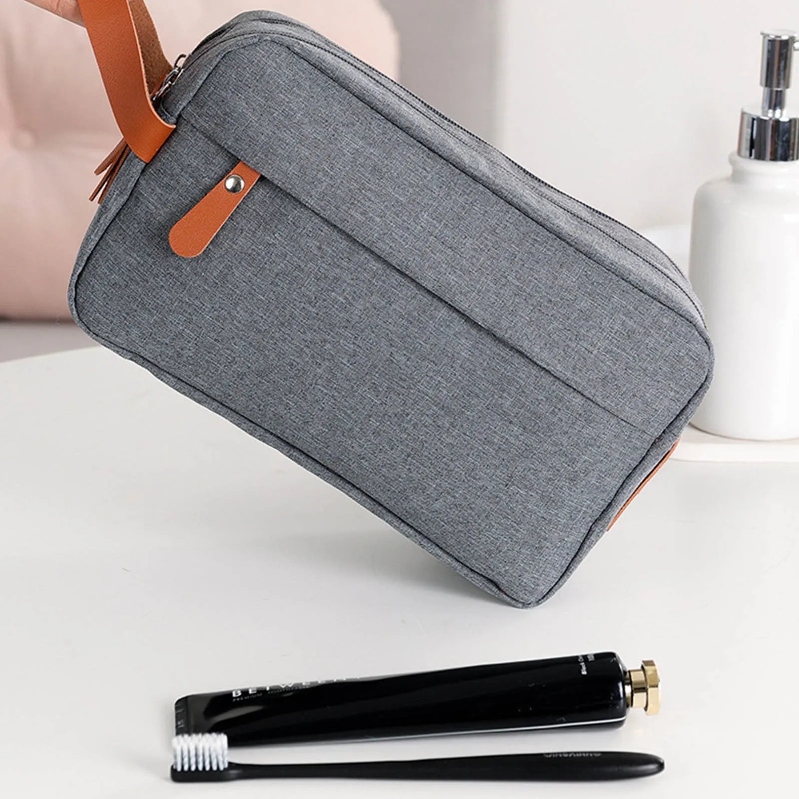 Fashionable Large Capacity Toiletry Bag | Foldable Hanging Travel Organizer Bag For Men | Blue