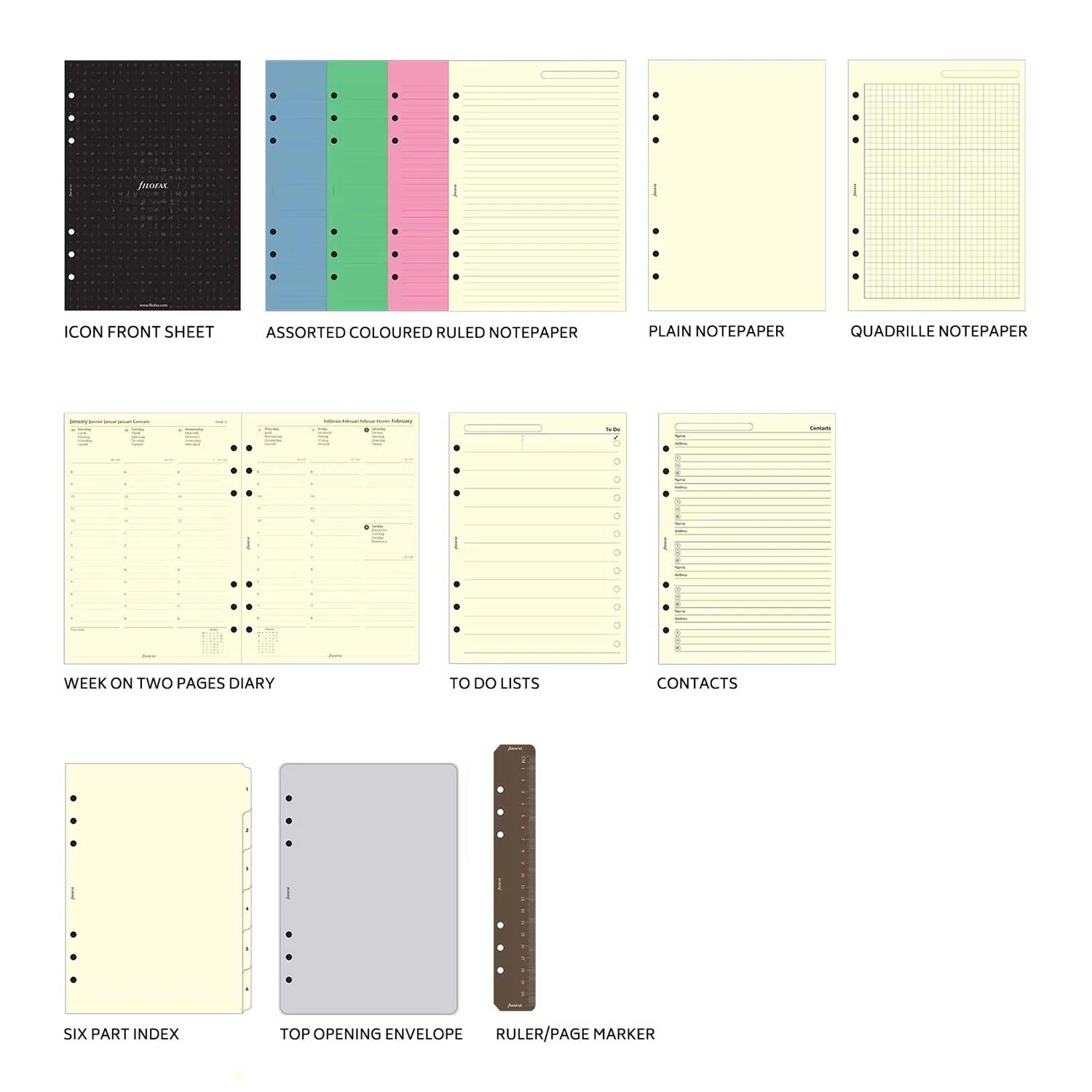 Filofax Malden A5 Navy Leather Organizer Agenda Calendar 2024