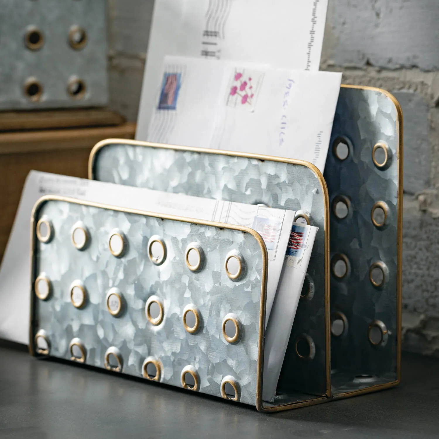 Galvanized Industrial Mail Organizer