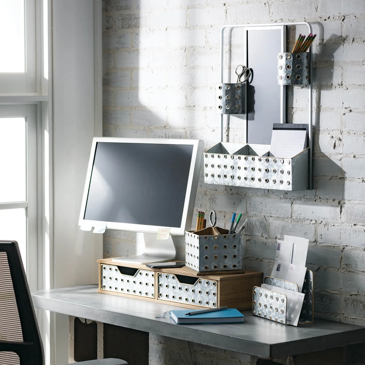 Galvanized Industrial Mail Organizer