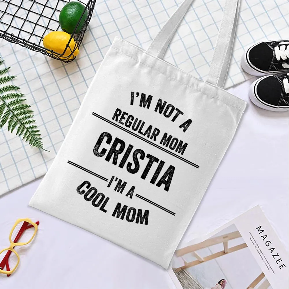 Gift for Mom Custom Canvas Tote Bag For Mom Personalized Beach Bag Reusable Storage Handbag