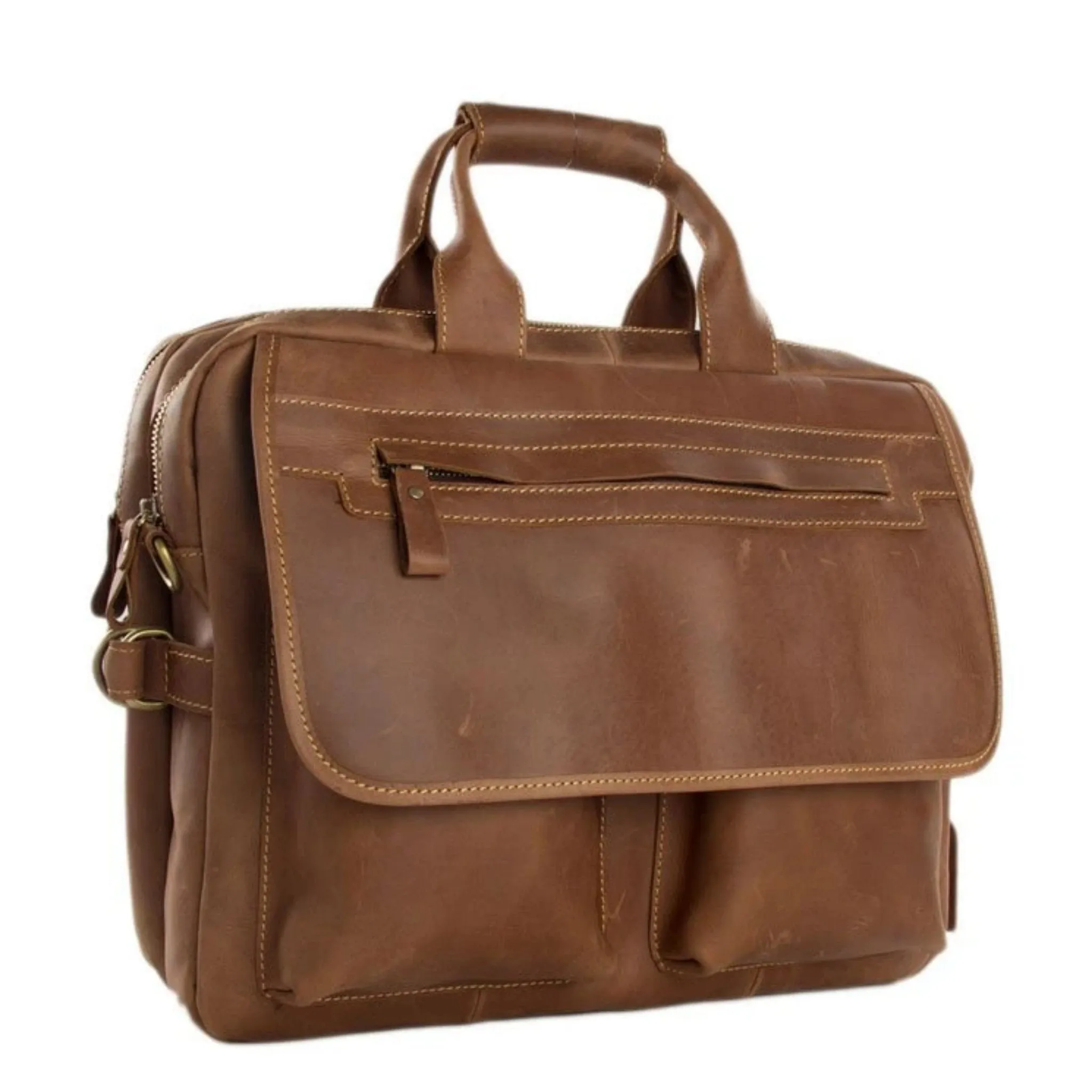 Handmade Full Grain Calfskin Leather Business Satchel