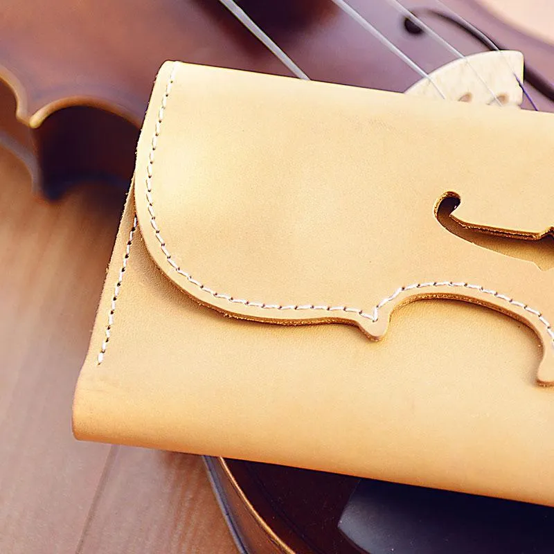 Handmade Leather Women Long Wallet Cute Phone VIOLIN Bifold PERSONALIZED MONOGRAMMED GIFT CUSTOM Phone Wallet long Wallet