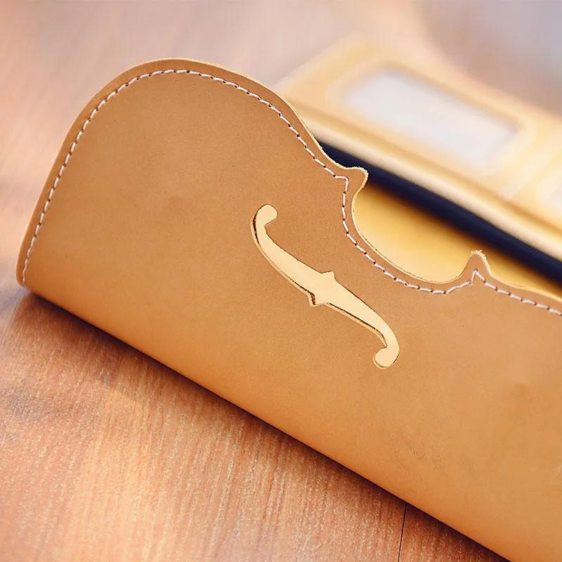 Handmade Leather Women Long Wallet Cute Phone VIOLIN Bifold PERSONALIZED MONOGRAMMED GIFT CUSTOM Phone Wallet long Wallet
