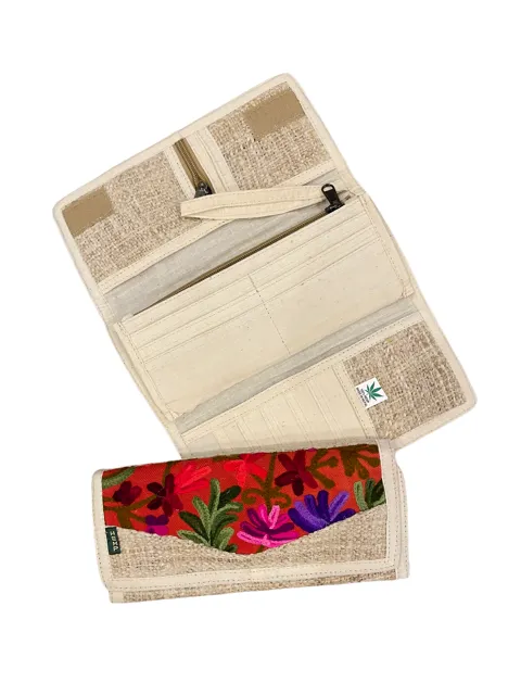 Handmade Wallet - Women's Hemp Embroidered Wallet