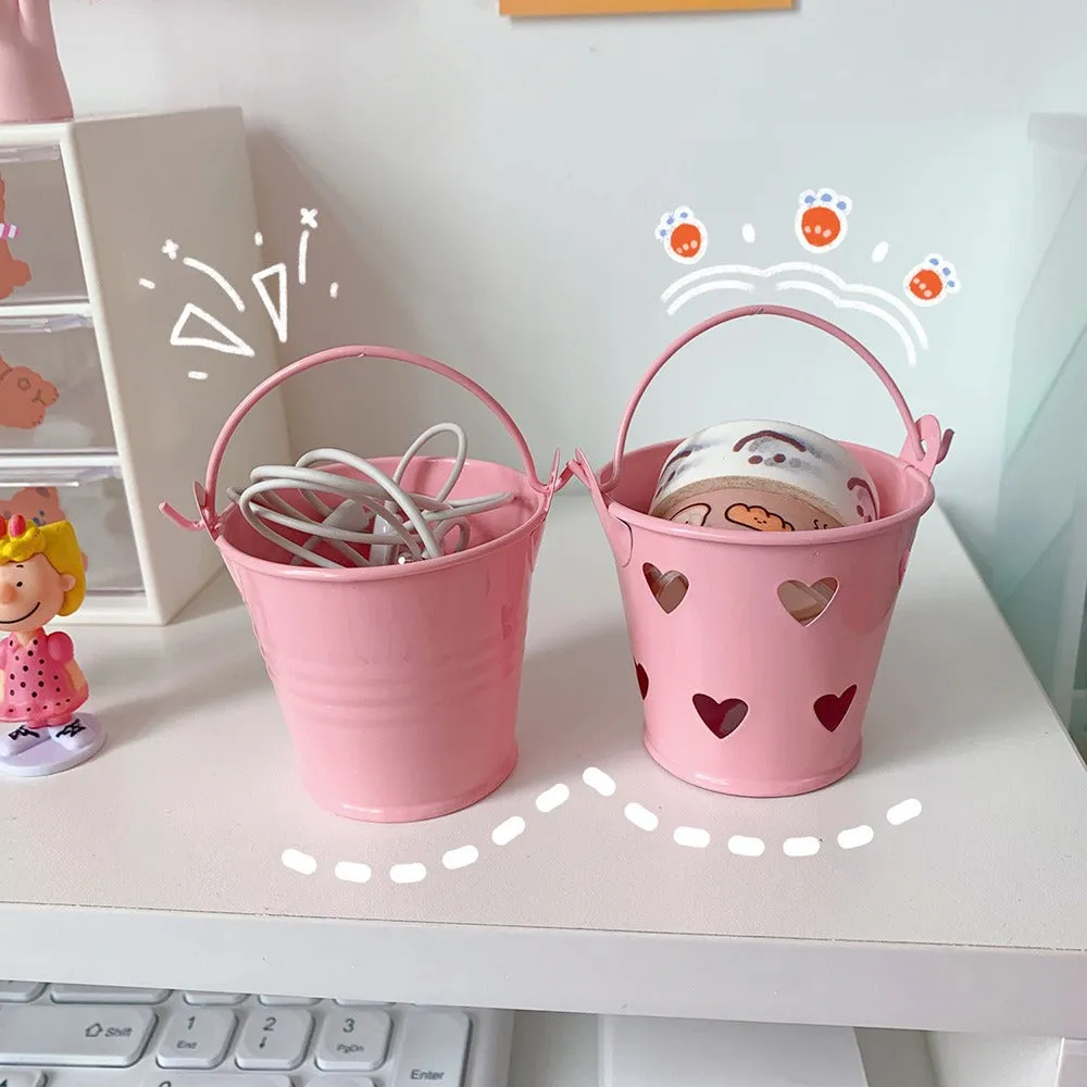 Heart Shape Bucket Organiser - Pink