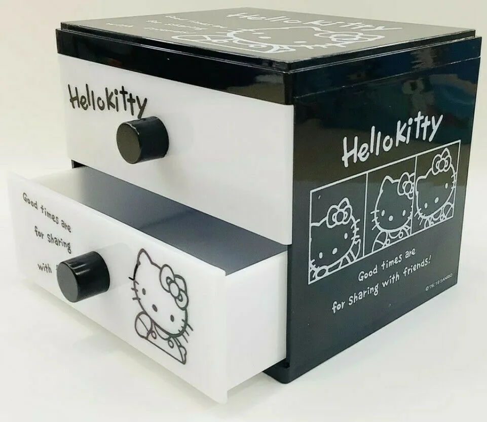 Hello Kitty Black 45th Anniversary 2 Drawer Chest