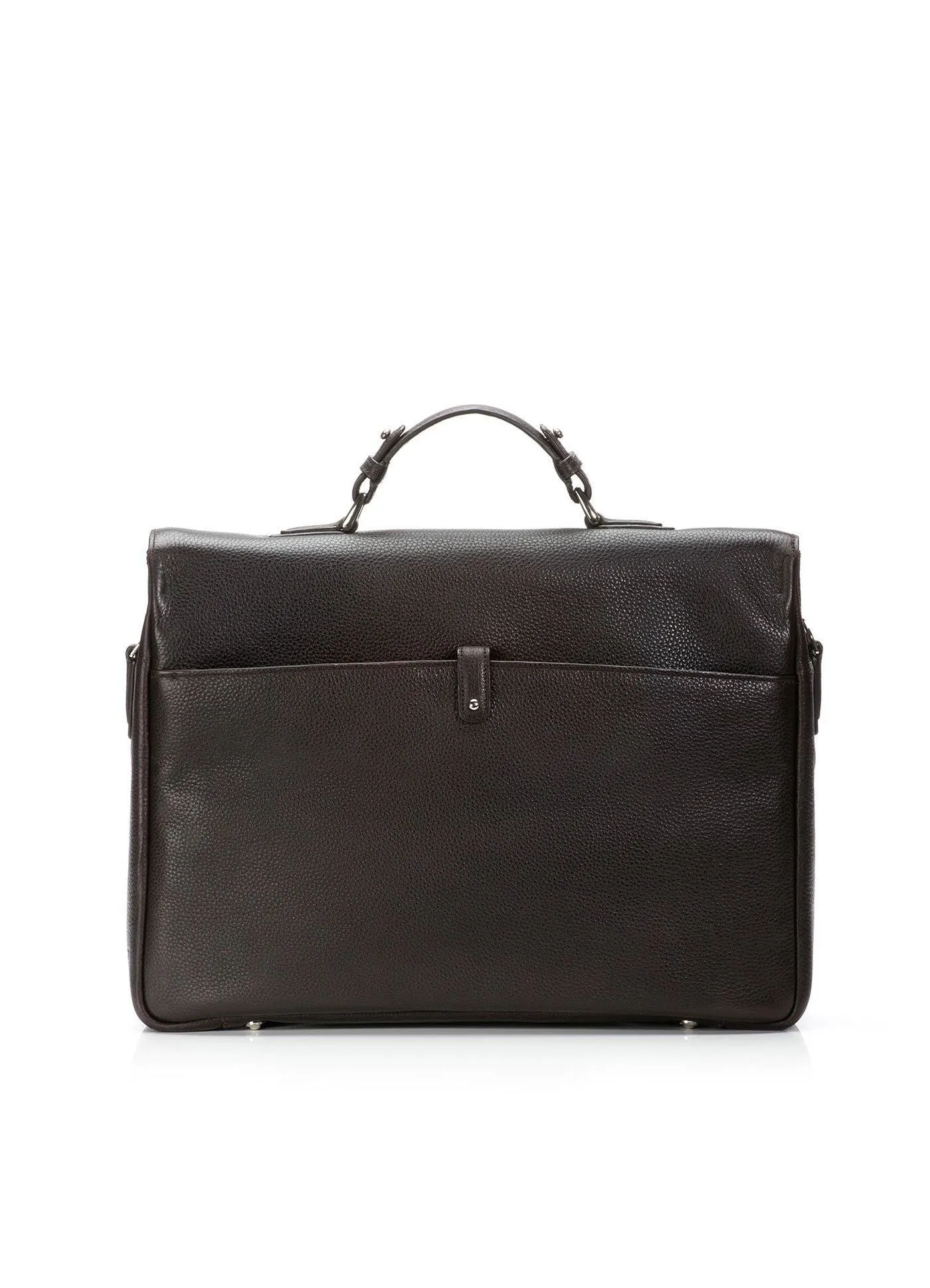 Hudson Tuck-Lock Attaché - Dark Brown Leather Briefcase