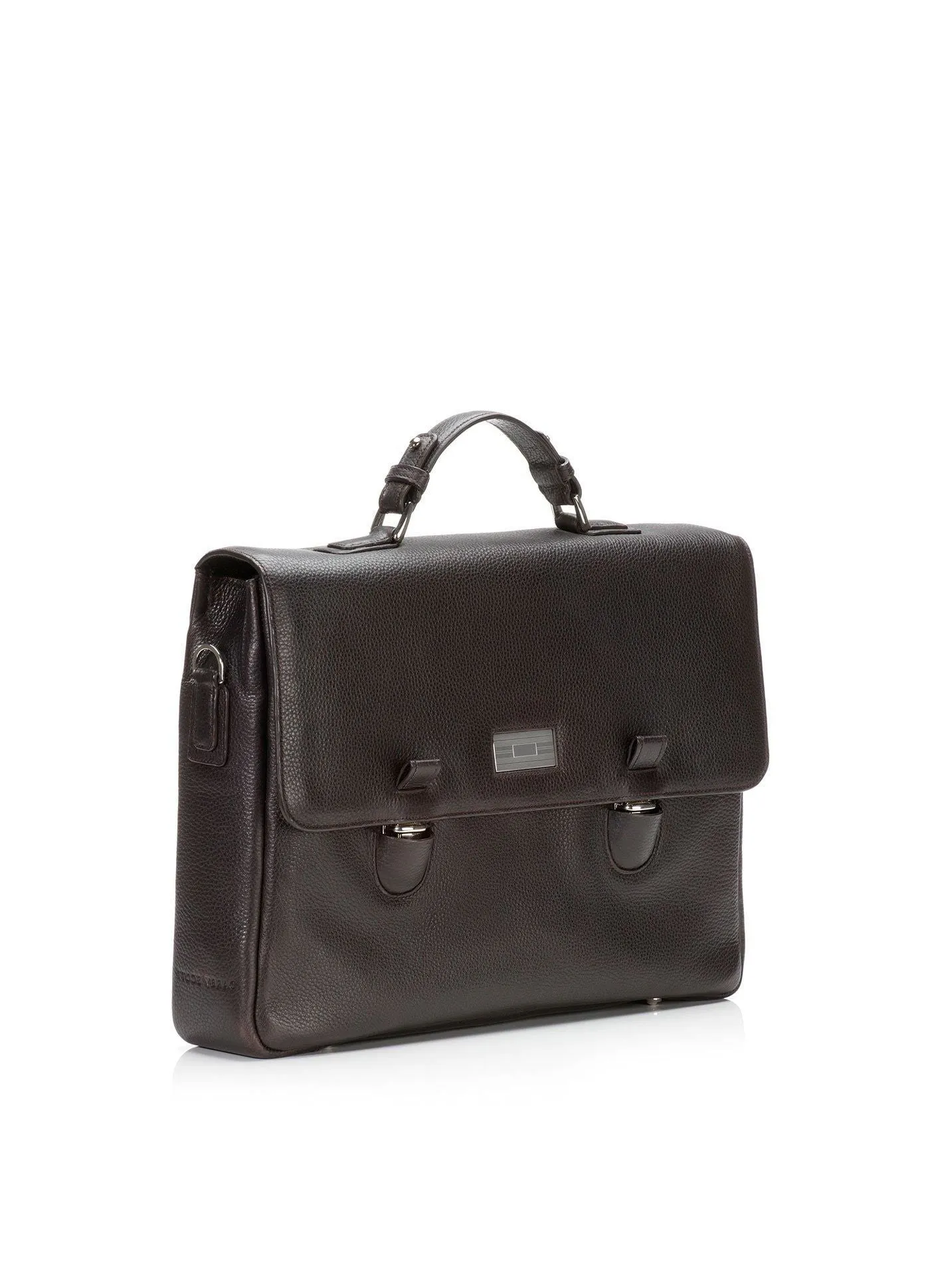 Hudson Tuck-Lock Attaché - Dark Brown Leather Briefcase
