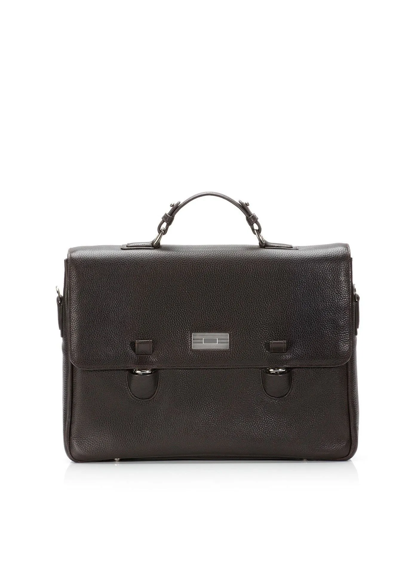 Hudson Tuck-Lock Attaché - Dark Brown Leather Briefcase