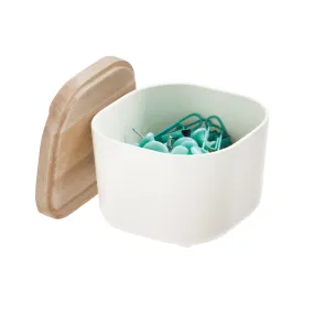 iDesign BPA-Free Compact Drawer Organizer Bin Paulownia Wood/Coconut