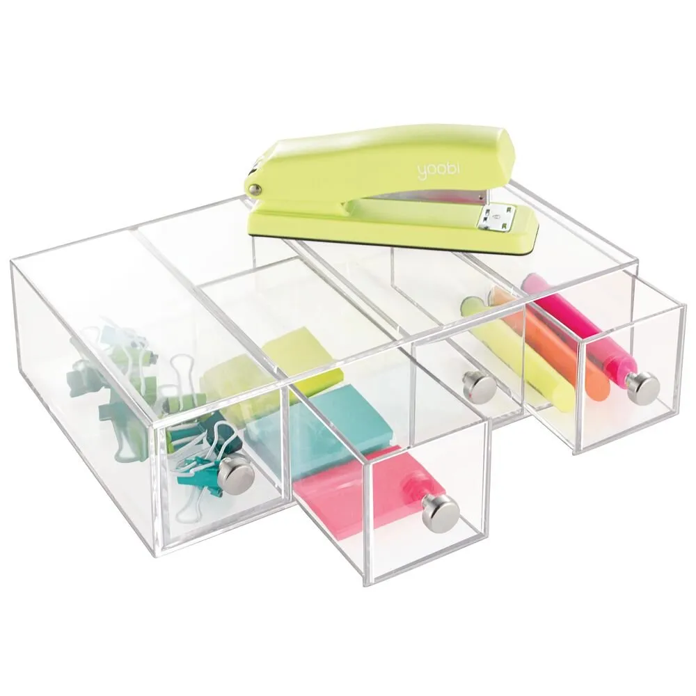 iDesign Drawers Tower - 4 Drawer Flip in Clear