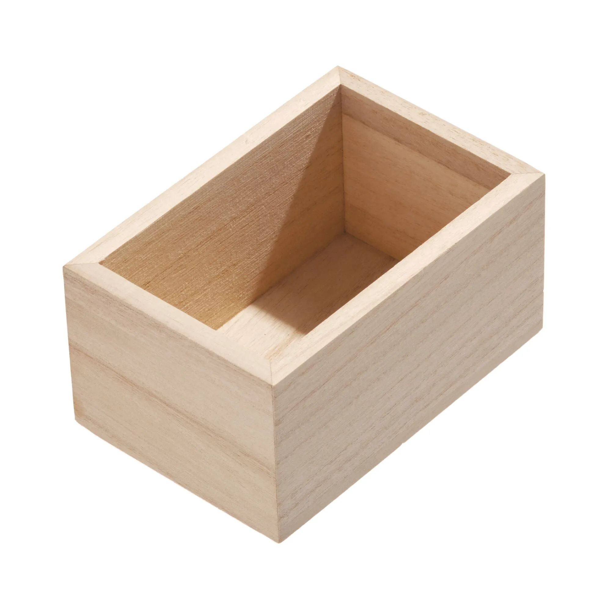iDesign EcoWood Natural Paulownia Wood Drawer Organizer Bin